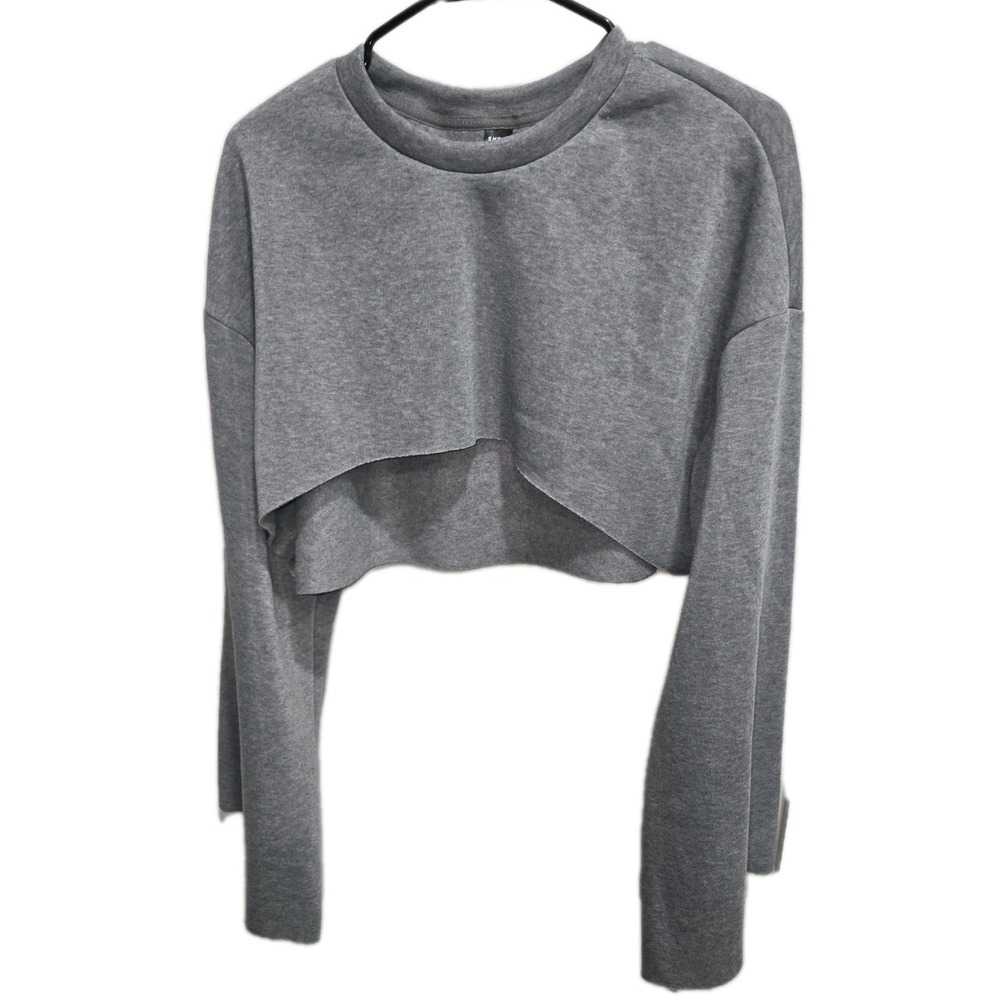 Shein Women's Sz M Gray Crewneck Cropped Sweatshirt